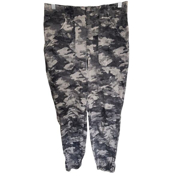 Spanx Stretch Twill Cargo Jogger Camo Pull On Ankle Length In Gray Size Medium - Picture 4 of 12